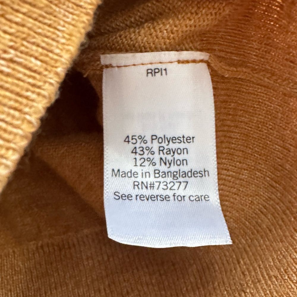 Nine West Women's V-Neck Cropped Cardigan in Rustic Tan Size Large - Picture 6 of 7
